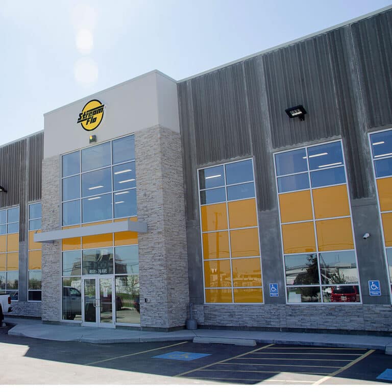Stream-Flo Canada location in Edmonton. Front of the Aftermarket Services building.